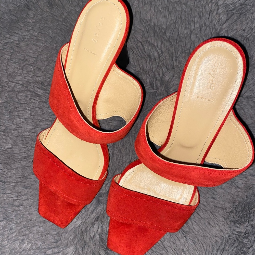 NWOB Ayede Serena Red Suede Mule Size 9.5 / 40.5EU - Picture 2 of 7